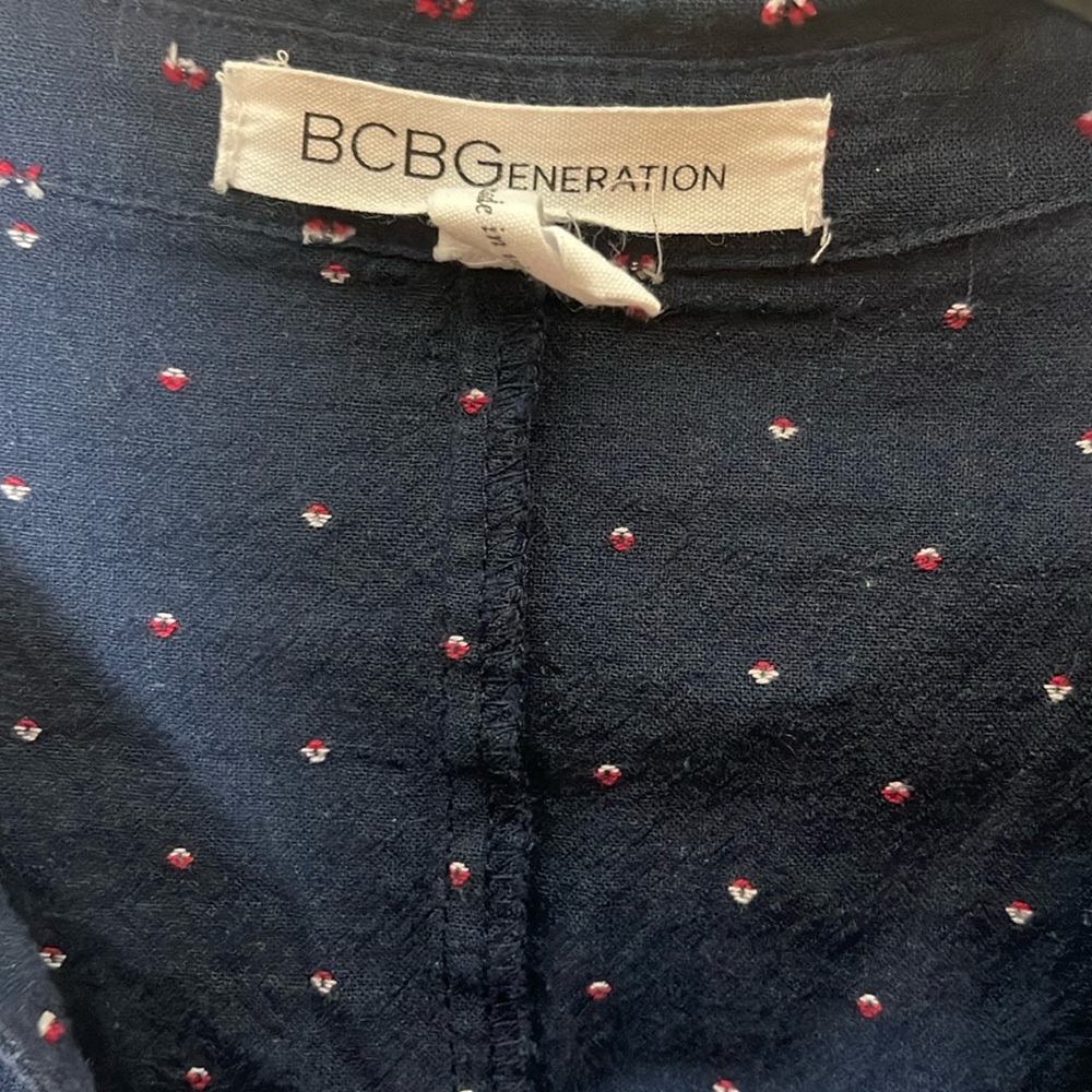 BCBGeneration Women's Blue Long Sleeve Shirt Dress 8 - Picture 5 of 7